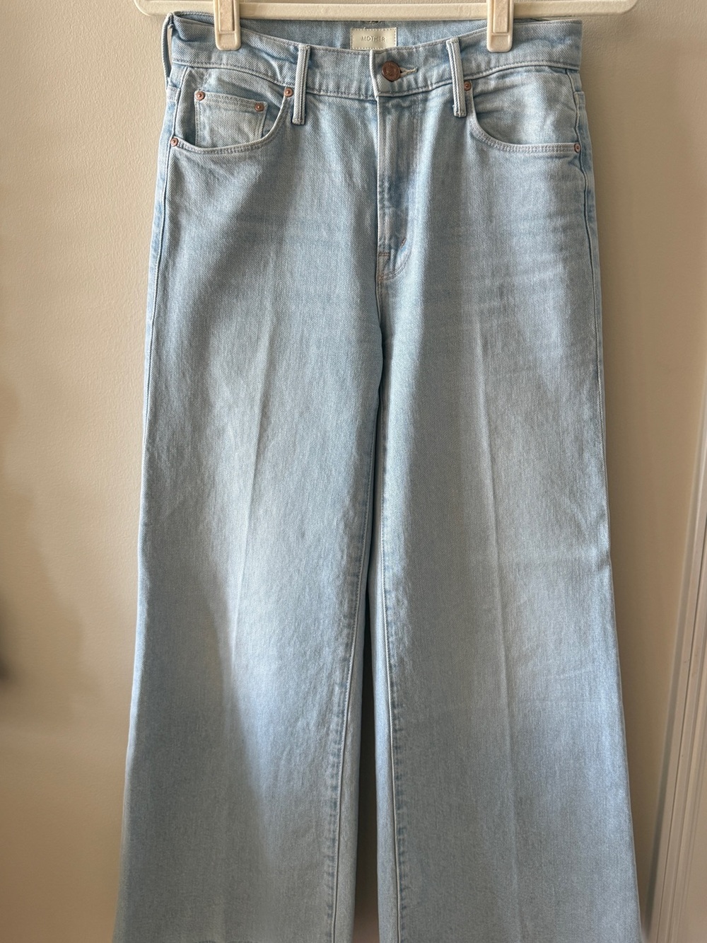 MOTHER Light Blue High-Rise Wide Leg Jeans